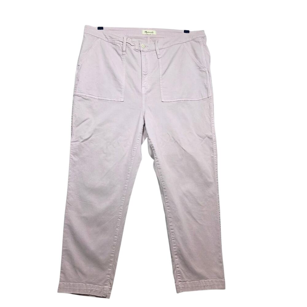 Madewell Pale Lilac Stovepipe Fatigue Pants Tencel Lyocell Size 35